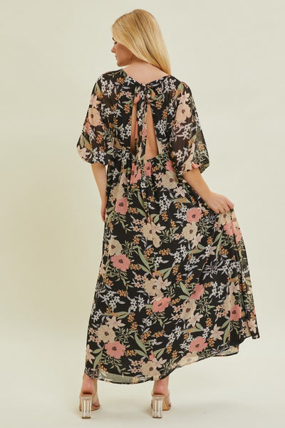 How Does Your Garden Grow Floral Chiffon Maxi Dress