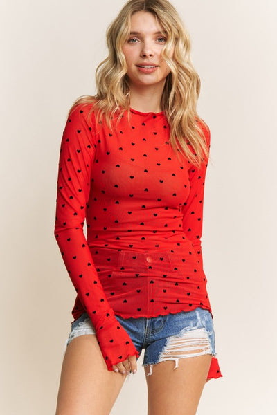 Queen of Hearts Mesh Top