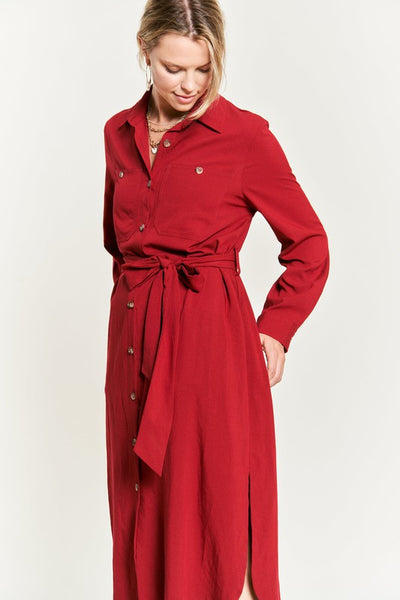 Ruby Red Button Dress/Jacket