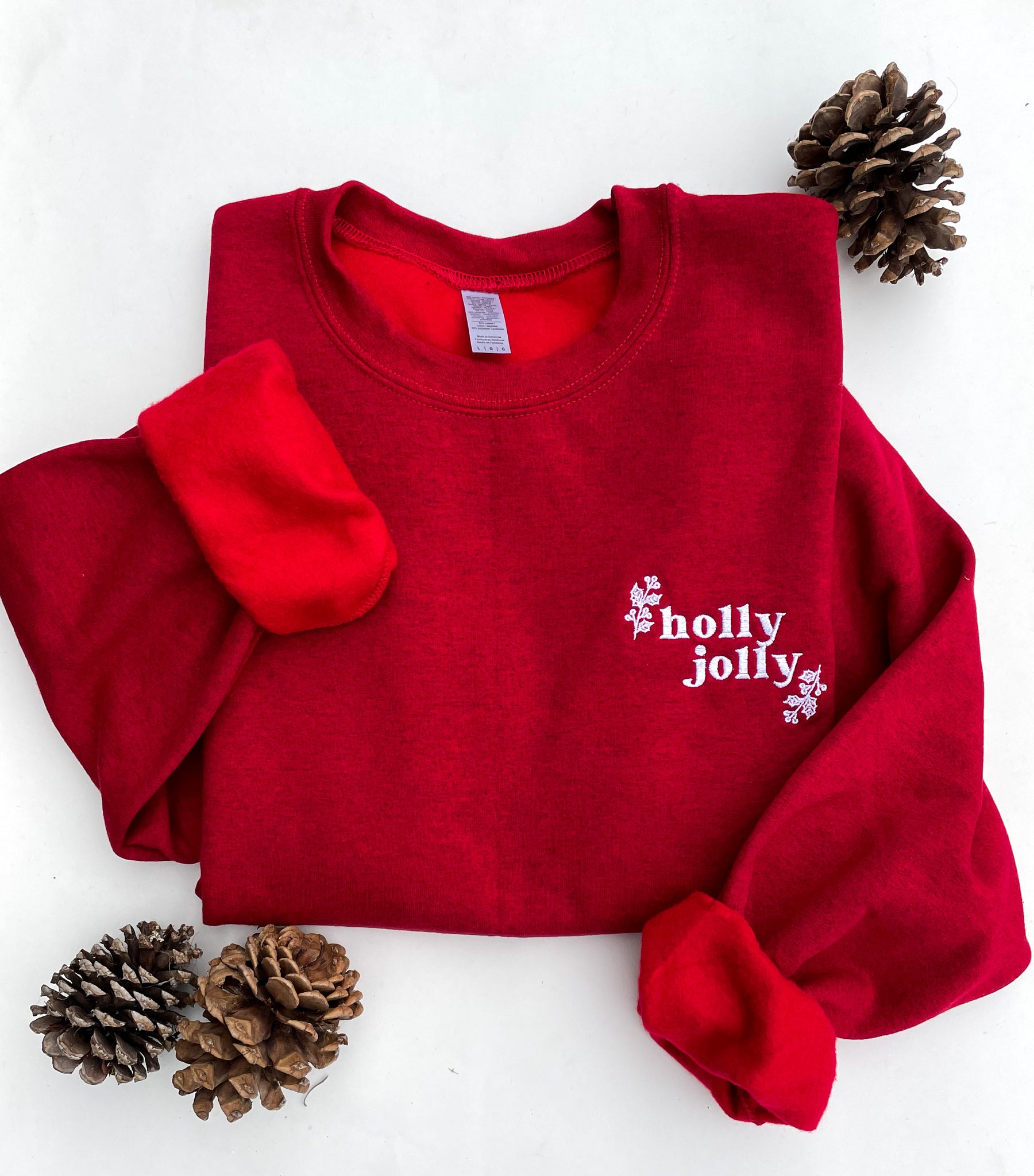 Holly Jolly Embroidered Pullover