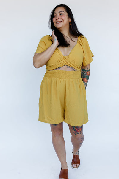 The Good as Gold Reversible Wrap Romper