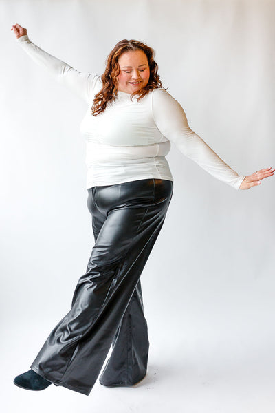 Faux Leather Wide Leg Pants